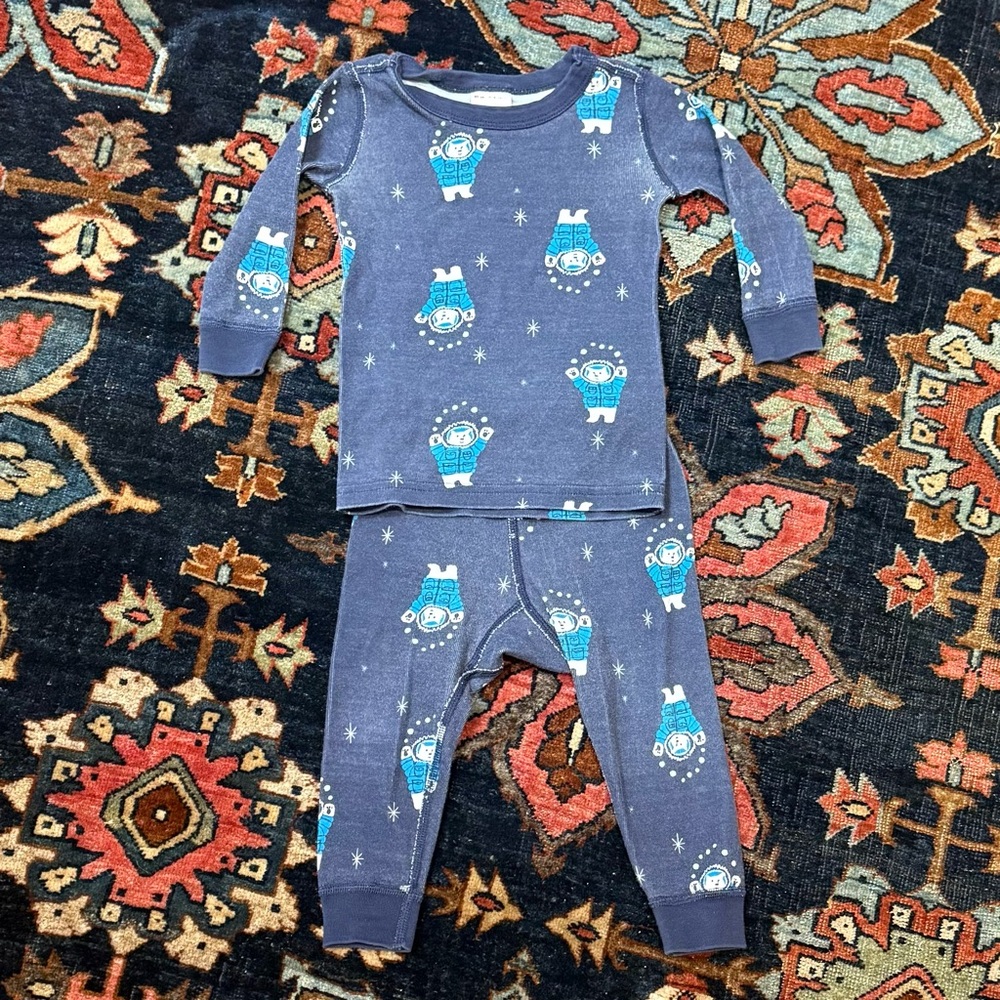 Hanna Andersson Navy Blue Space Pajama Set